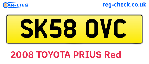 SK58OVC are the vehicle registration plates.