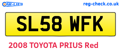 SL58WFK are the vehicle registration plates.