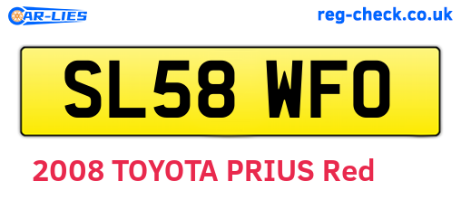 SL58WFO are the vehicle registration plates.