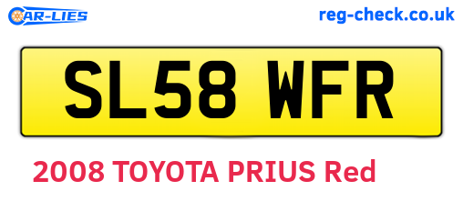 SL58WFR are the vehicle registration plates.