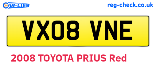 VX08VNE are the vehicle registration plates.