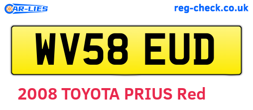 WV58EUD are the vehicle registration plates.
