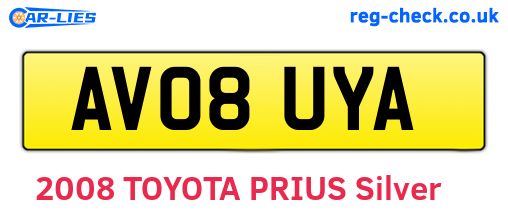 AV08UYA are the vehicle registration plates.
