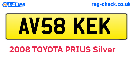 AV58KEK are the vehicle registration plates.