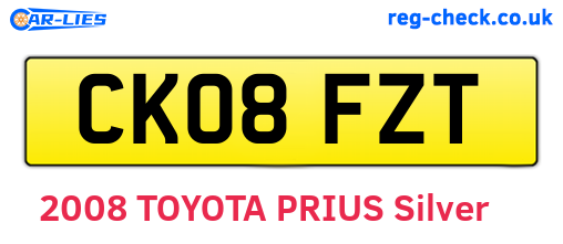 CK08FZT are the vehicle registration plates.