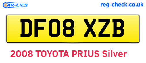 DF08XZB are the vehicle registration plates.
