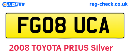 FG08UCA are the vehicle registration plates.