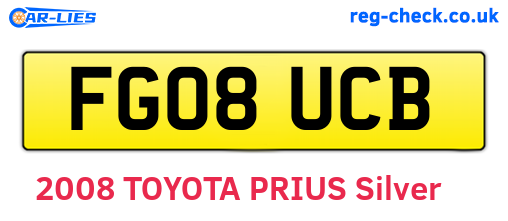 FG08UCB are the vehicle registration plates.