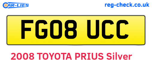 FG08UCC are the vehicle registration plates.