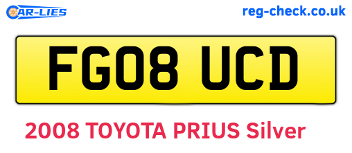 FG08UCD are the vehicle registration plates.
