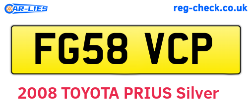 FG58VCP are the vehicle registration plates.