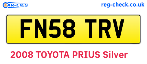FN58TRV are the vehicle registration plates.