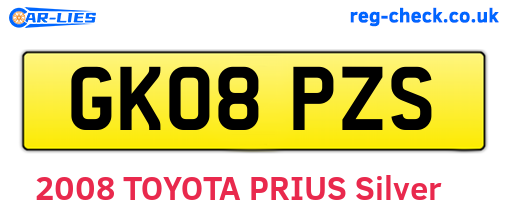 GK08PZS are the vehicle registration plates.
