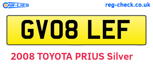 GV08LEF are the vehicle registration plates.