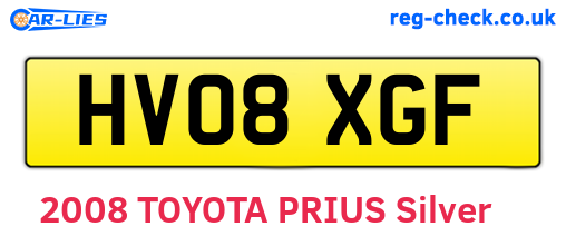 HV08XGF are the vehicle registration plates.