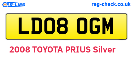 LD08OGM are the vehicle registration plates.