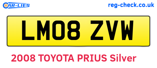 LM08ZVW are the vehicle registration plates.