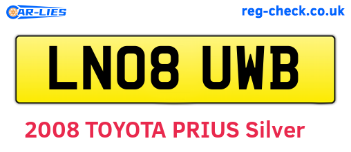 LN08UWB are the vehicle registration plates.