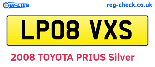 LP08VXS are the vehicle registration plates.