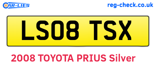 LS08TSX are the vehicle registration plates.