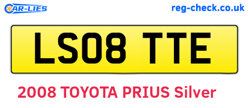 LS08TTE are the vehicle registration plates.