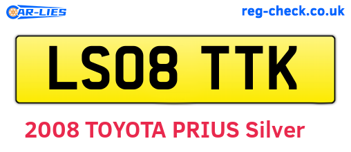 LS08TTK are the vehicle registration plates.