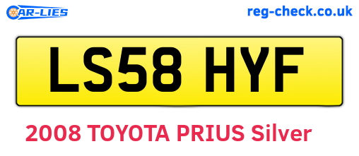 LS58HYF are the vehicle registration plates.