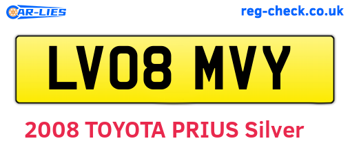 LV08MVY are the vehicle registration plates.