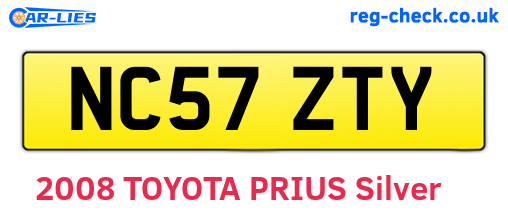 NC57ZTY are the vehicle registration plates.