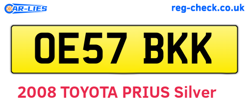 OE57BKK are the vehicle registration plates.