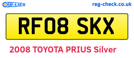 RF08SKX are the vehicle registration plates.