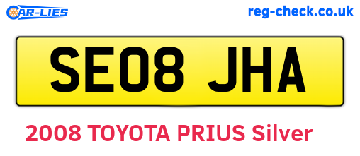 SE08JHA are the vehicle registration plates.