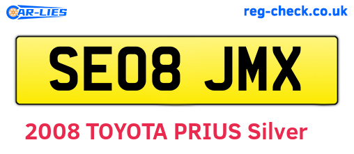 SE08JMX are the vehicle registration plates.
