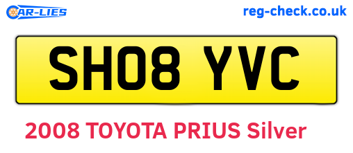 SH08YVC are the vehicle registration plates.
