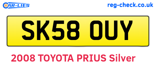 SK58OUY are the vehicle registration plates.