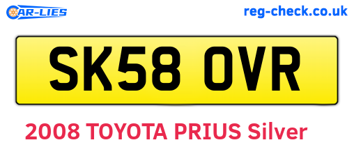 SK58OVR are the vehicle registration plates.