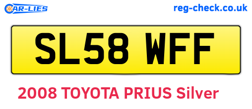 SL58WFF are the vehicle registration plates.