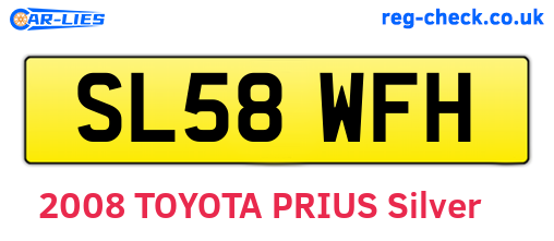 SL58WFH are the vehicle registration plates.