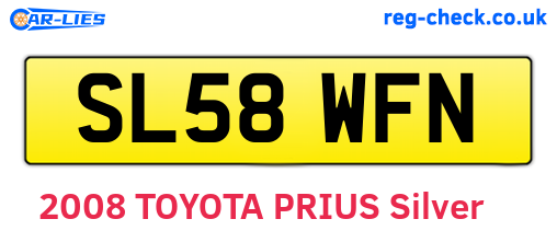 SL58WFN are the vehicle registration plates.