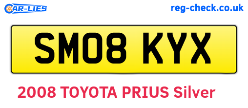 SM08KYX are the vehicle registration plates.