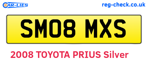 SM08MXS are the vehicle registration plates.