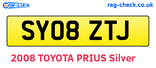 SY08ZTJ are the vehicle registration plates.