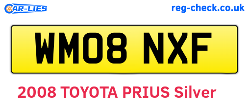 WM08NXF are the vehicle registration plates.