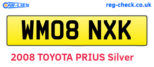 WM08NXK are the vehicle registration plates.