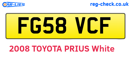 FG58VCF are the vehicle registration plates.