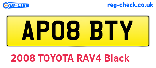 AP08BTY are the vehicle registration plates.
