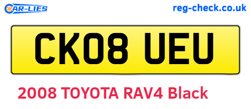 CK08UEU are the vehicle registration plates.