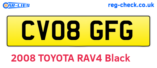 CV08GFG are the vehicle registration plates.