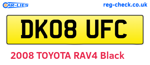DK08UFC are the vehicle registration plates.