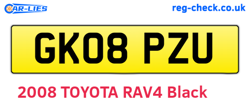 GK08PZU are the vehicle registration plates.